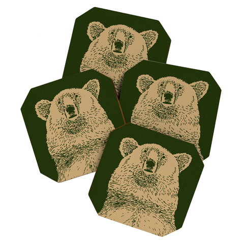 Andrew Henry Kodiak Bear Coaster Set