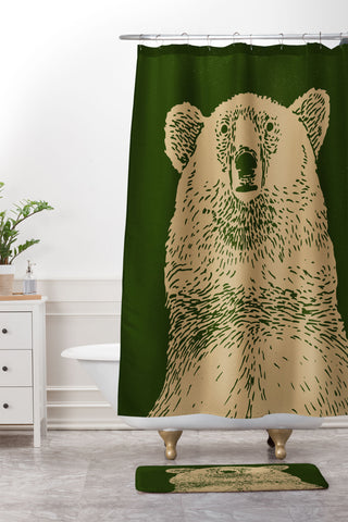 Andrew Henry Kodiak Bear Shower Curtain And Mat