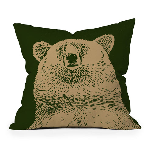 Andrew Henry Kodiak Bear Throw Pillow