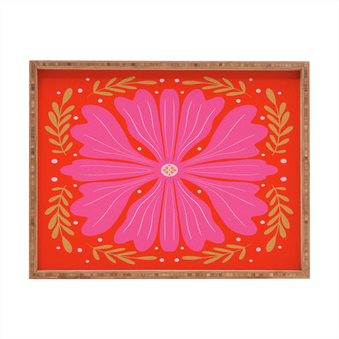 Angela Minca Abstract big flower Rectangular Tray