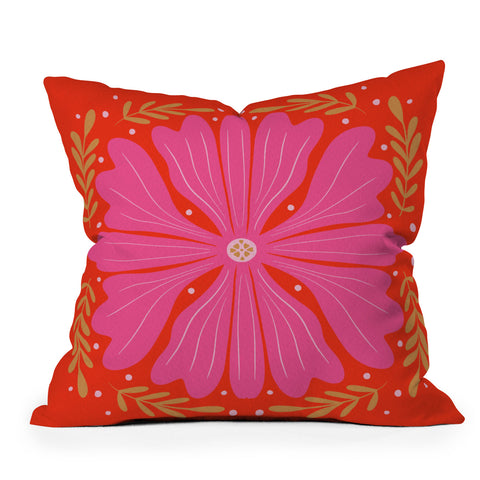 Angela Minca Abstract big flower Throw Pillow