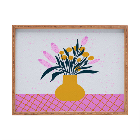 Angela Minca Abstract floral vase Rectangular Tray