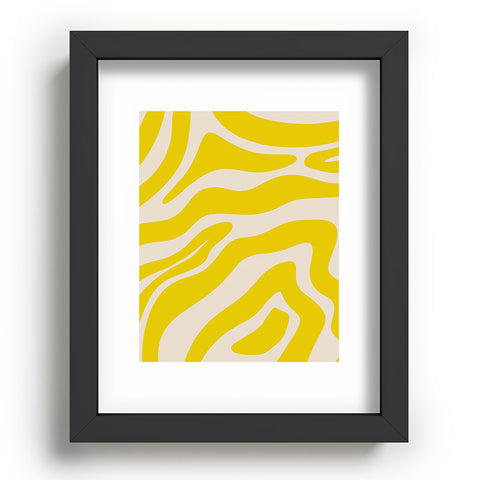 Angela Minca Abstract lines yellow Recessed Framing Rectangle