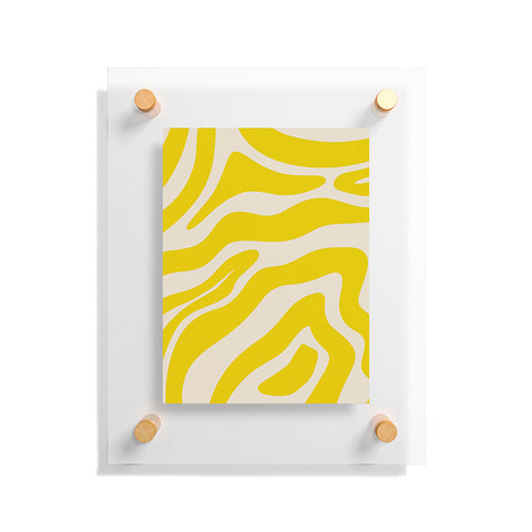 Angela Minca Abstract lines yellow Floating Acrylic Print