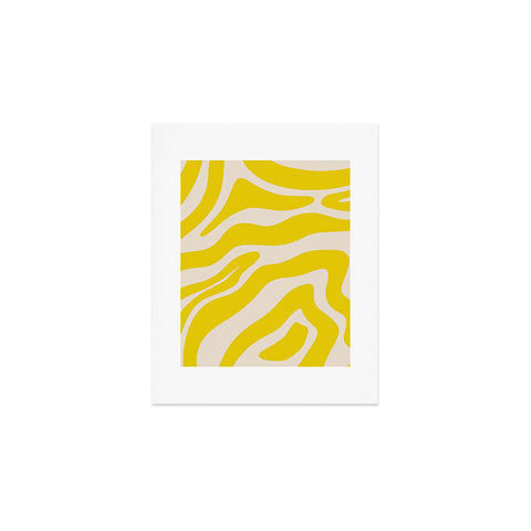 Angela Minca Abstract lines yellow Art Print