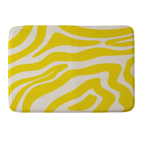 Angela Minca Abstract lines yellow Memory Foam Bath Mat