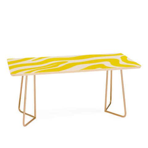 Angela Minca Abstract lines yellow Coffee Table