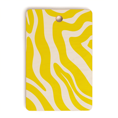Angela Minca Abstract lines yellow Cutting Board Rectangle