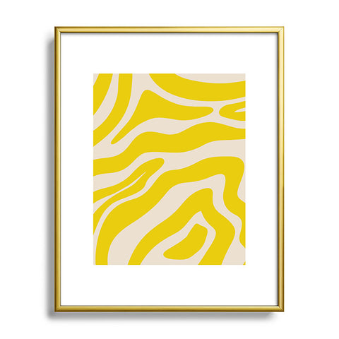Angela Minca Abstract lines yellow Metal Framed Art Print