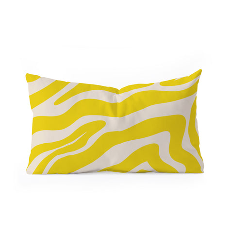 Angela Minca Abstract lines yellow Oblong Throw Pillow