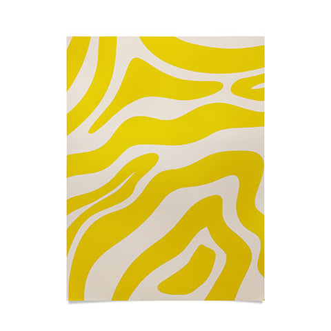 Angela Minca Abstract lines yellow Poster