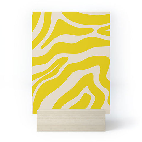 Angela Minca Abstract lines yellow Mini Art Print