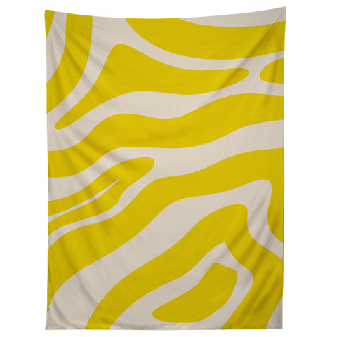 Angela Minca Abstract lines yellow Tapestry