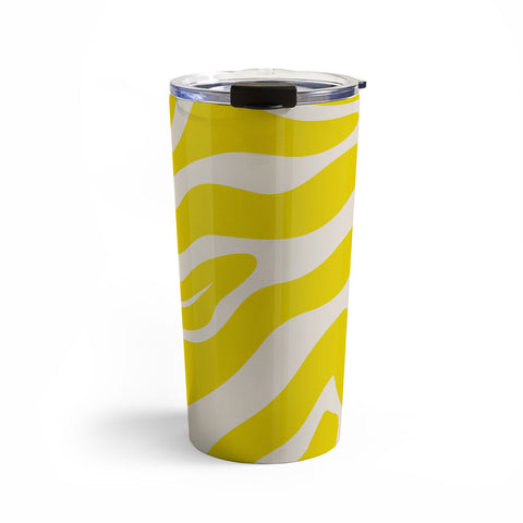 Angela Minca Abstract lines yellow Travel Mug