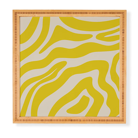 Angela Minca Abstract lines yellow Framed Wall Art