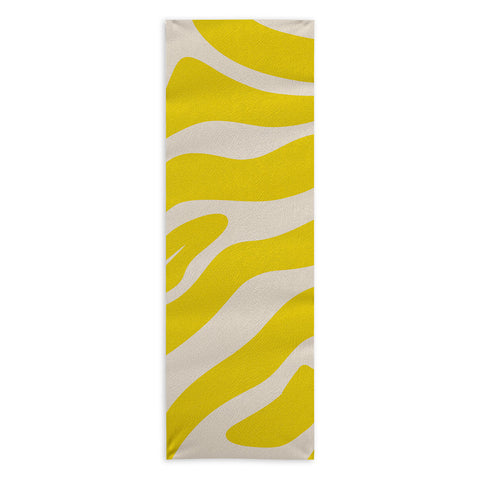 Angela Minca Abstract lines yellow Yoga Towel