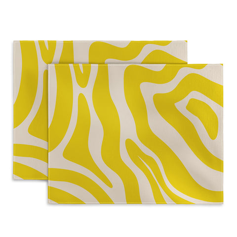 Angela Minca Abstract lines yellow Placemat
