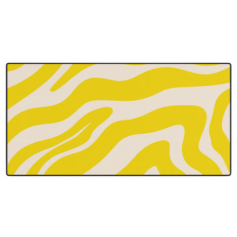 Angela Minca Abstract lines yellow Desk Mat