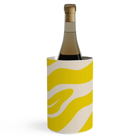 Angela Minca Abstract lines yellow Wine Chiller