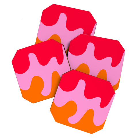 Angela Minca Abstract modern shapes 2 Coaster Set