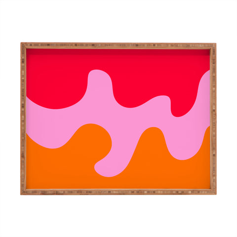 Angela Minca Abstract modern shapes 2 Rectangular Tray