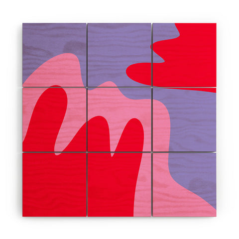 Angela Minca Abstract modern shapes Wood Wall Mural