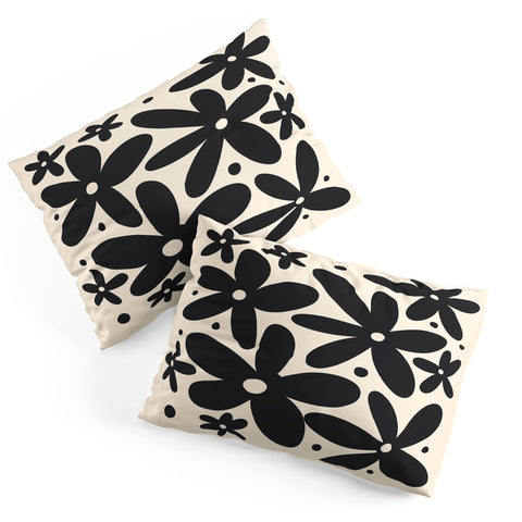 Angela Minca Abstract monochrome daisies Pillow Shams