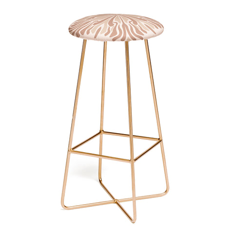 Angela Minca Abstract petals mocha mousse Bar Stool