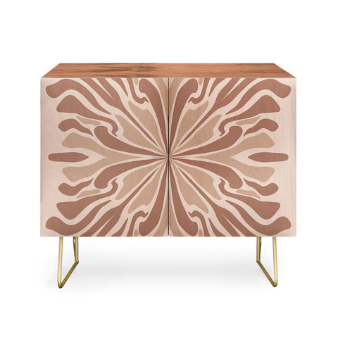 Angela Minca Abstract petals mocha mousse Credenza