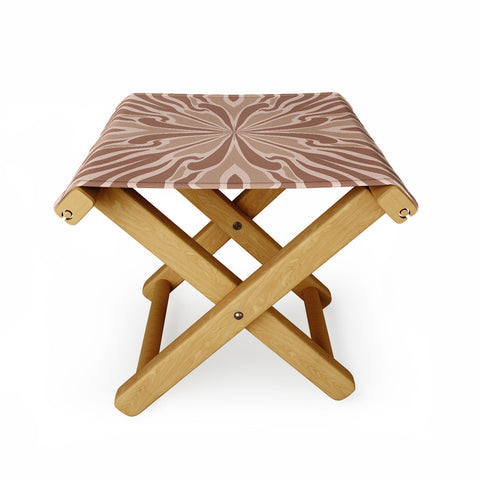 Angela Minca Abstract petals mocha mousse Folding Stool