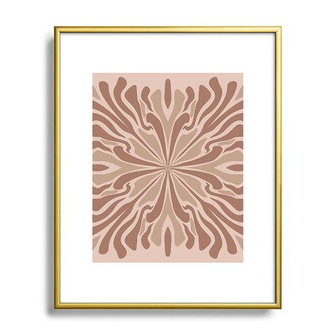 Angela Minca Abstract petals mocha mousse Metal Framed Art Print
