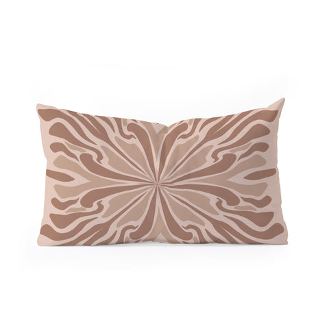 Angela Minca Abstract petals mocha mousse Oblong Throw Pillow