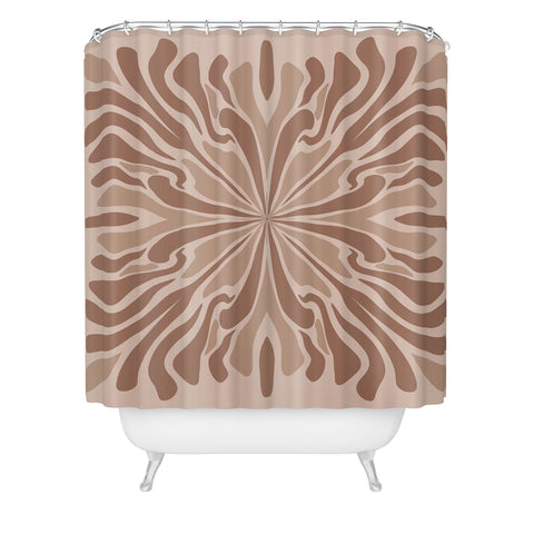 Angela Minca Abstract petals mocha mousse Shower Curtain