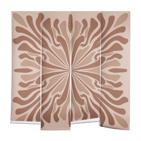 Angela Minca Abstract petals mocha mousse Wall Mural