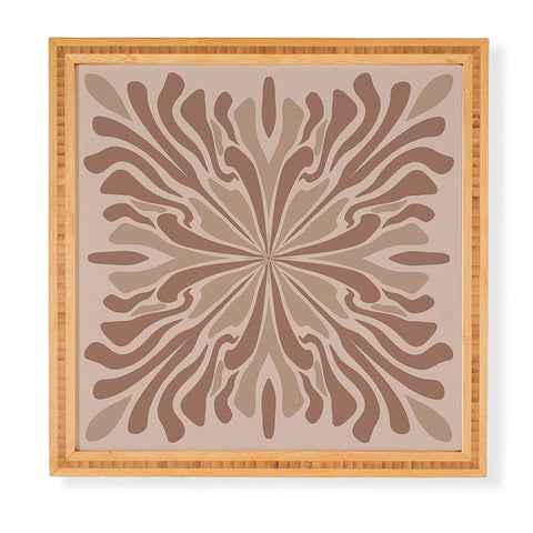 Angela Minca Abstract petals mocha mousse Framed Wall Art