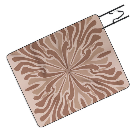 Angela Minca Abstract petals mocha mousse Picnic Blanket