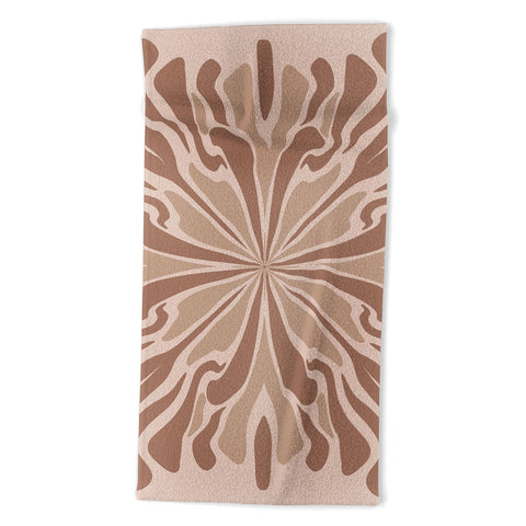 Angela Minca Abstract petals mocha mousse Beach Towel