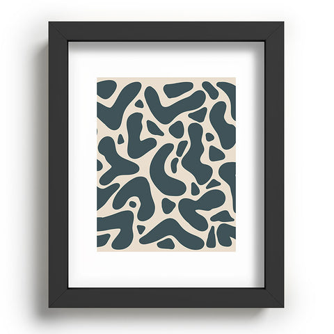 Angela Minca Abstract shapes greyish green Recessed Framing Rectangle