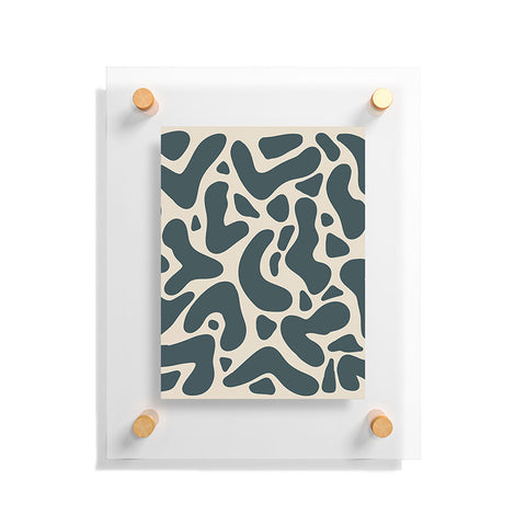 Angela Minca Abstract shapes greyish green Floating Acrylic Print
