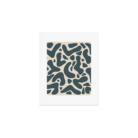 Angela Minca Abstract shapes greyish green Art Print