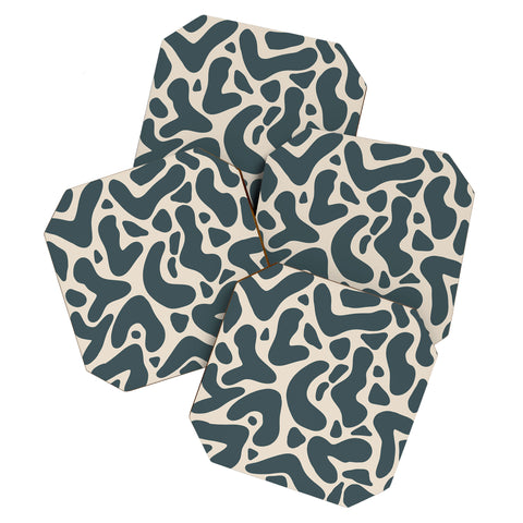 Angela Minca Abstract shapes greyish green Coaster Set