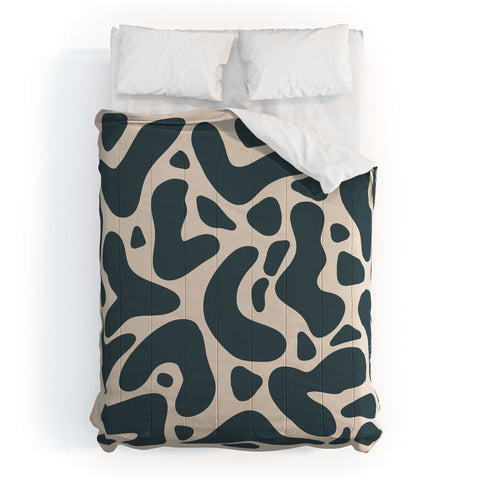 Angela Minca Abstract shapes greyish green Comforter