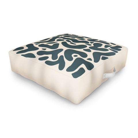 Angela Minca Abstract shapes greyish green Outdoor Floor Cushion