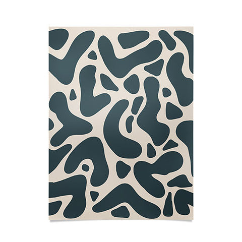 Angela Minca Abstract shapes greyish green Poster