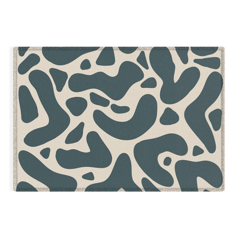 Angela Minca Abstract shapes greyish green Outdoor Rug