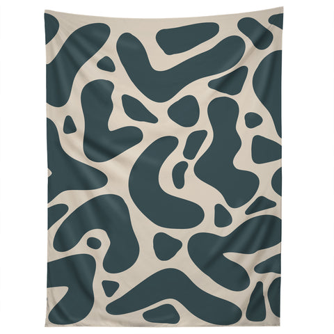 Angela Minca Abstract shapes greyish green Tapestry