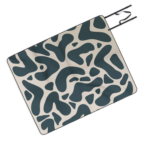Angela Minca Abstract shapes greyish green Picnic Blanket