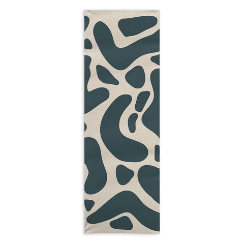 Angela Minca Abstract shapes greyish green Yoga Towel