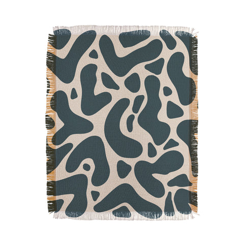 Angela Minca Abstract shapes greyish green Throw Blanket