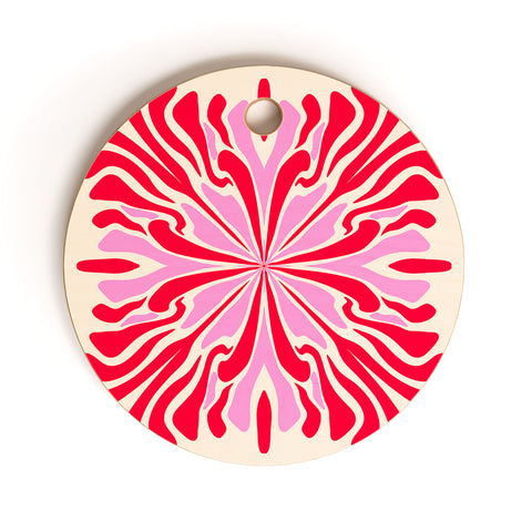 Angela Minca Abstract Symmetry Petals 1 Cutting Board Round